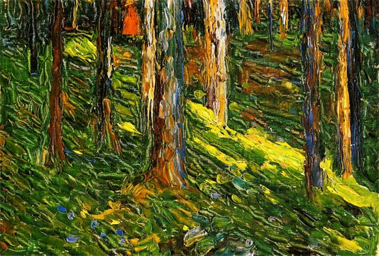 Forest Landscape With Red Figure 1902 Wassily Kandinsky